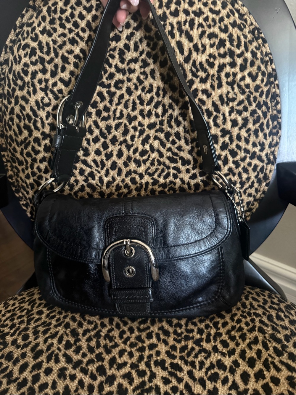 Y2K Coach Black Leather Soho Shoulder Bag - Picture 3 of 10